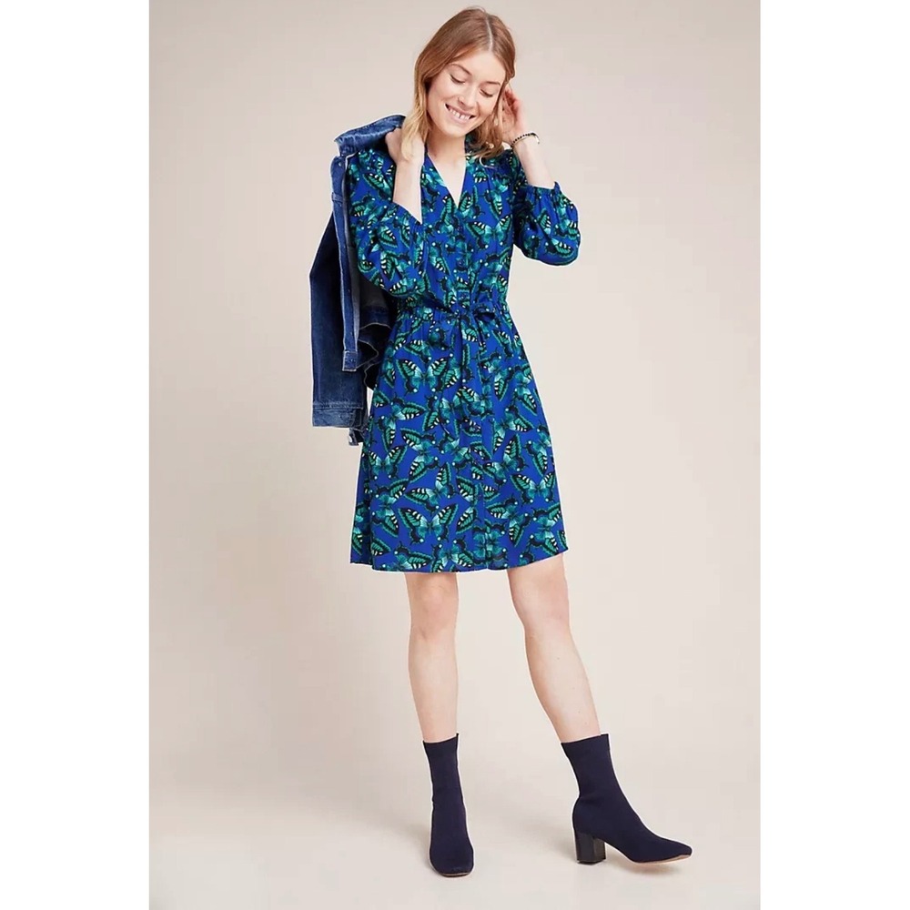 Anthropologie Maeve Pippa butterfly Shirtdress size S new nwt
